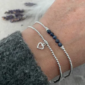 Set of Sapphire Bracelets, September Birthstone