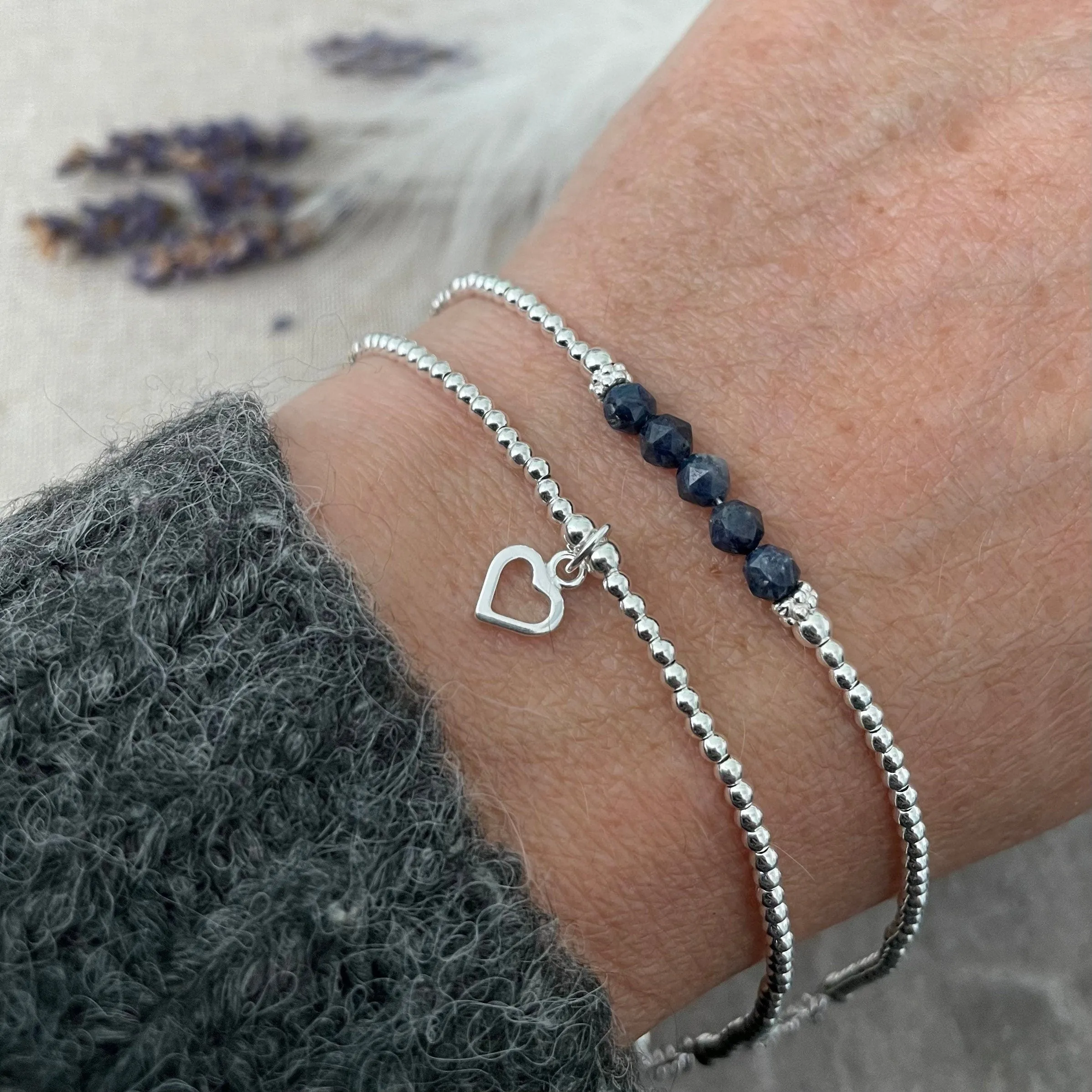 Set of Sapphire Bracelets, September Birthstone