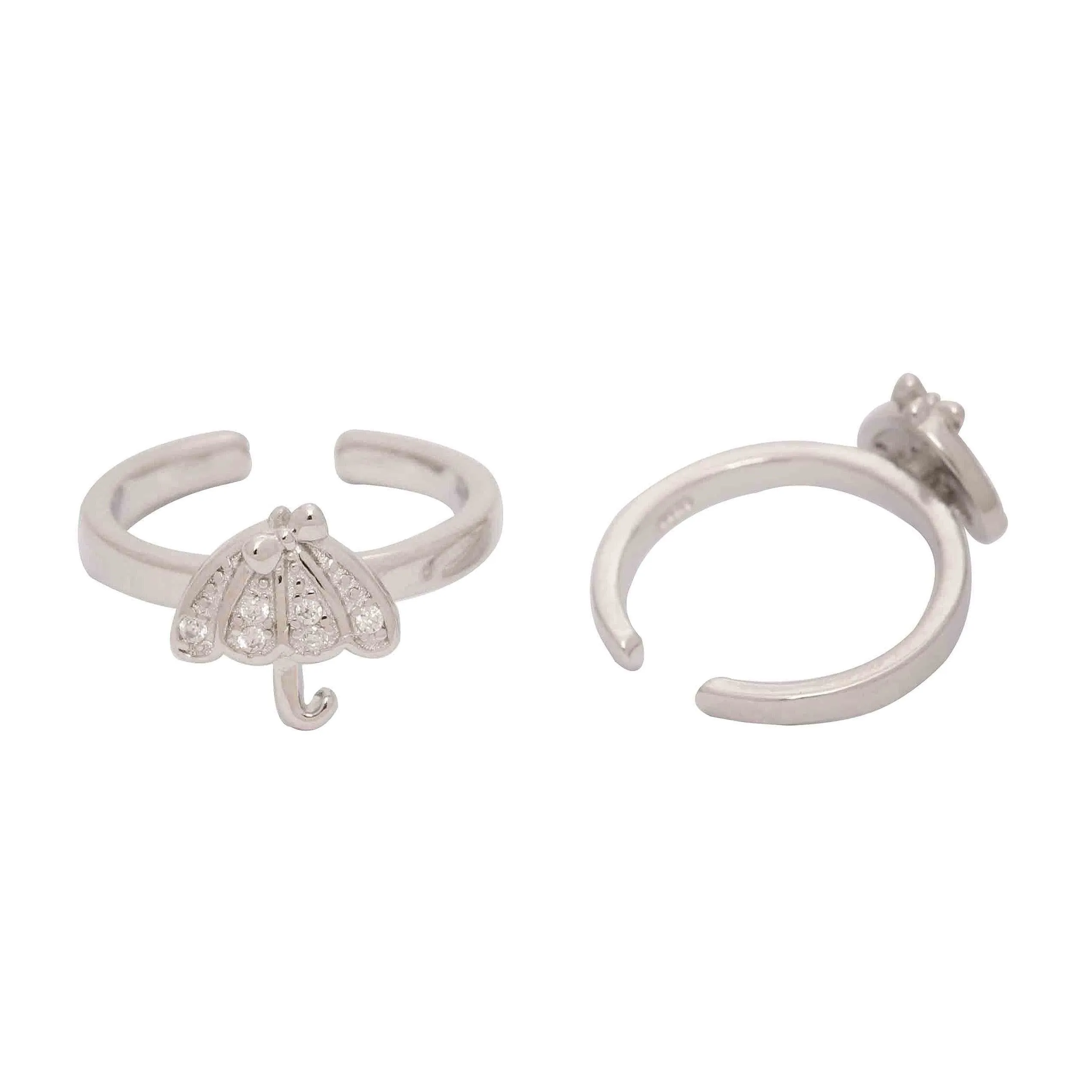 Set Of Three Silver Toe Rings (4)