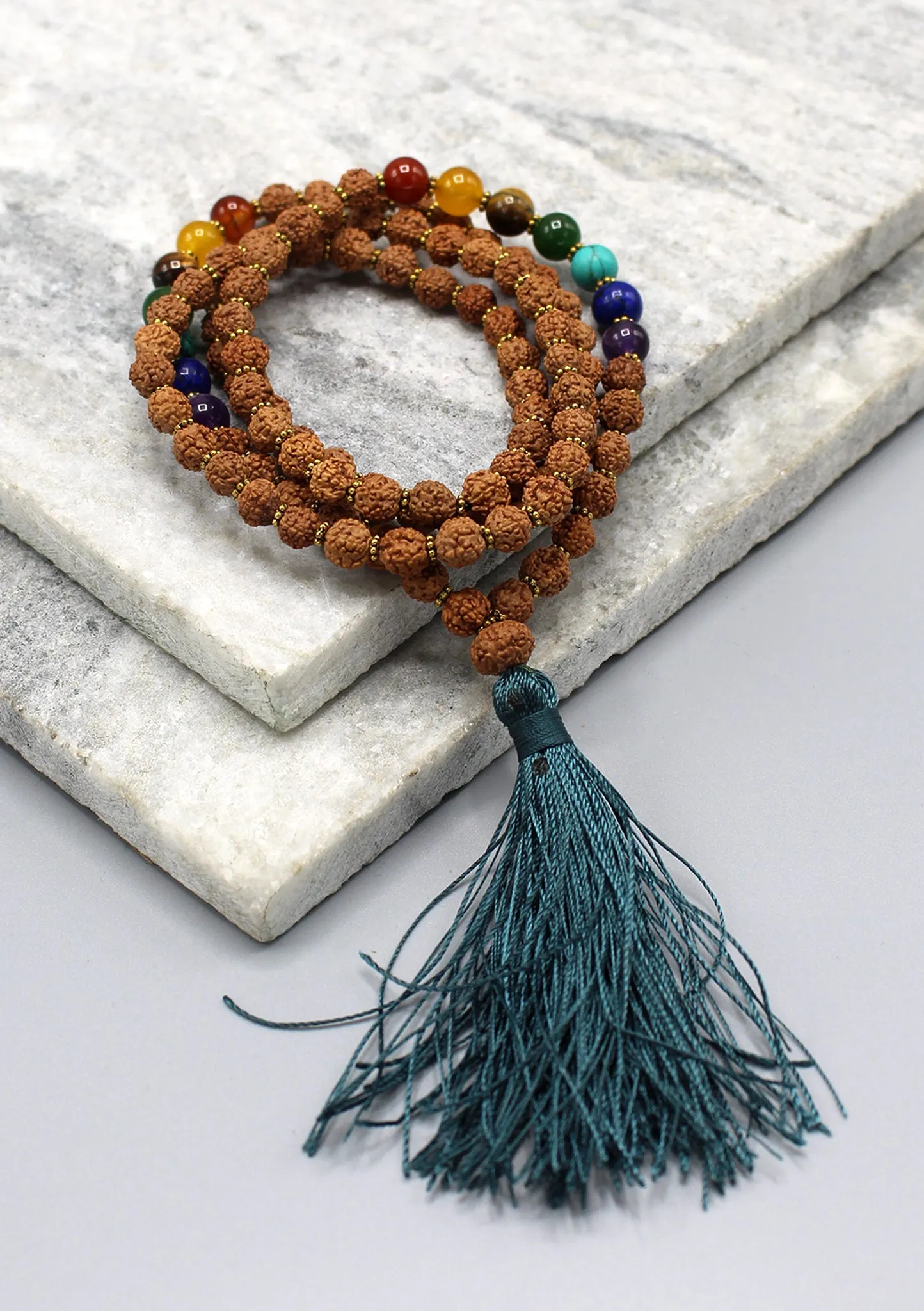 Seven Chakra Beaded Rudrakshya Healing Mala