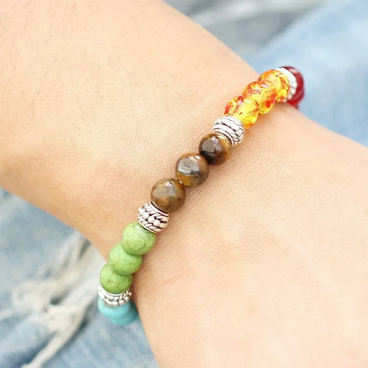 Seven Chakra Healing Stone Bracelet - Buy One Get One FREE! (Offer Ends September 13th)