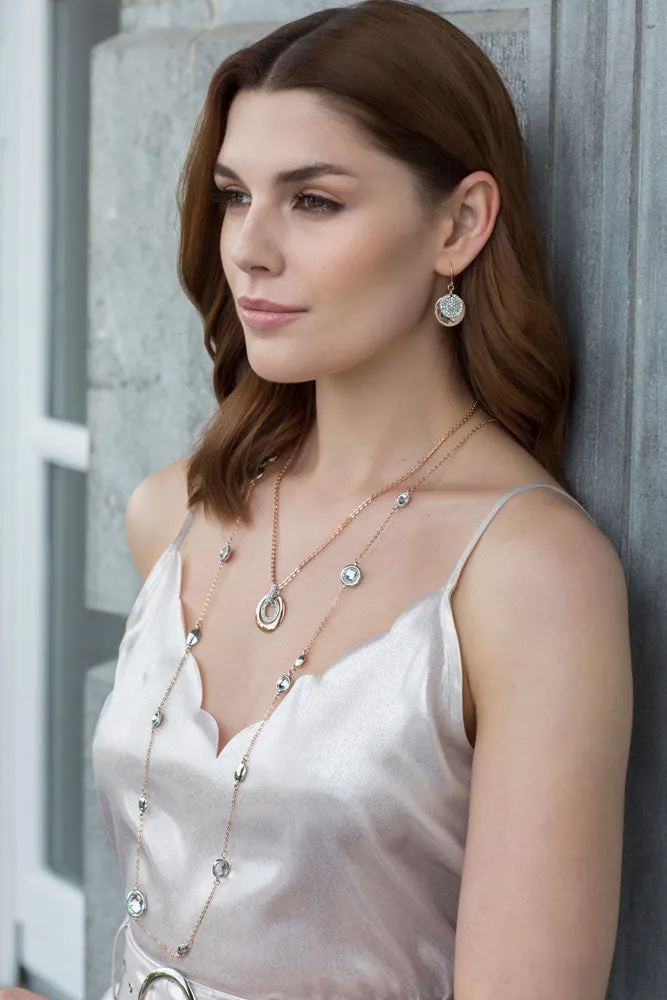 Sierra Two Tone Silver Rose Gold Earrings