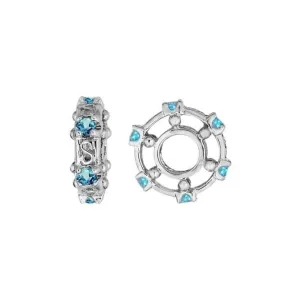 Silver & Swiss Blue Topaz Wheel Charm S080SW