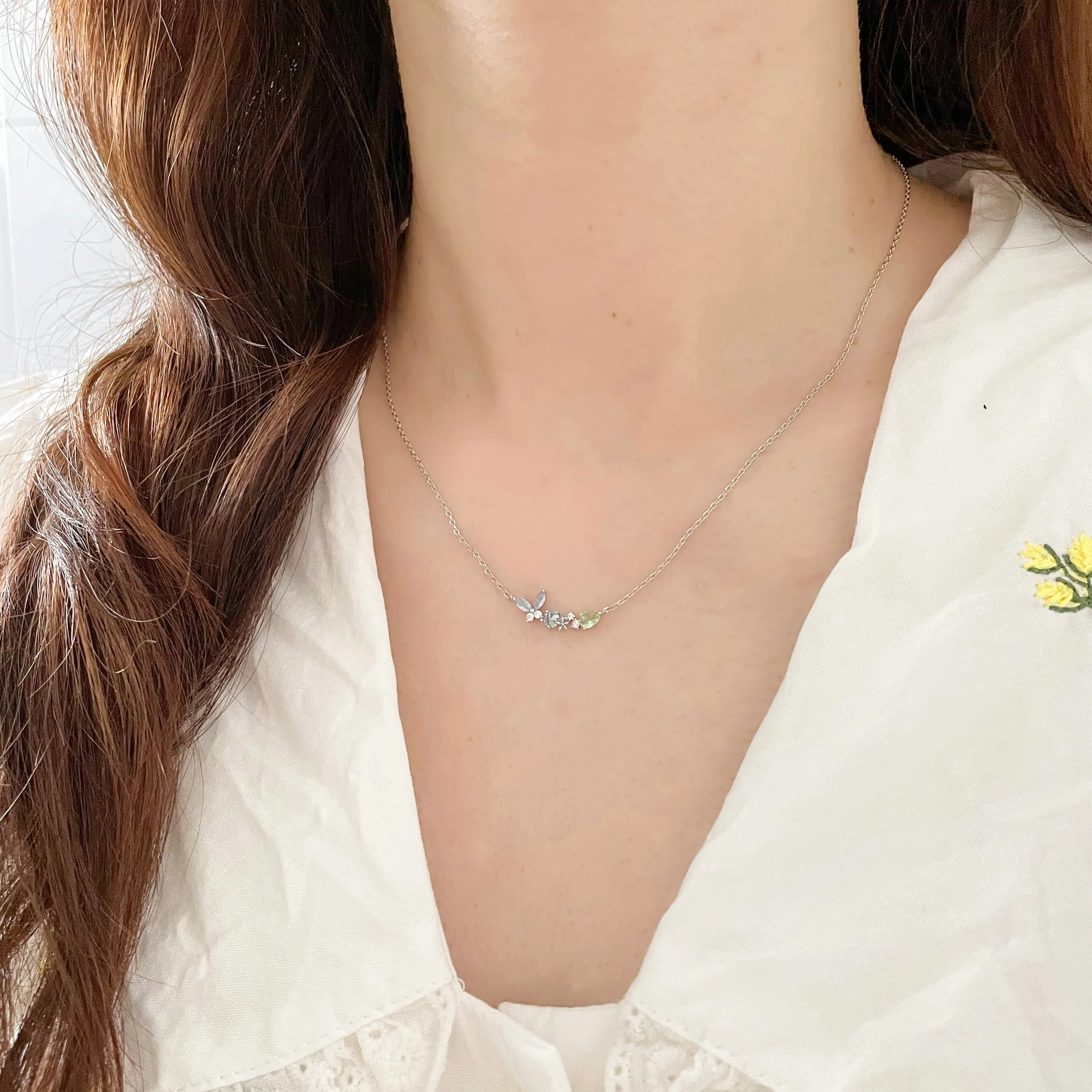Silver Coral Bells Necklace
