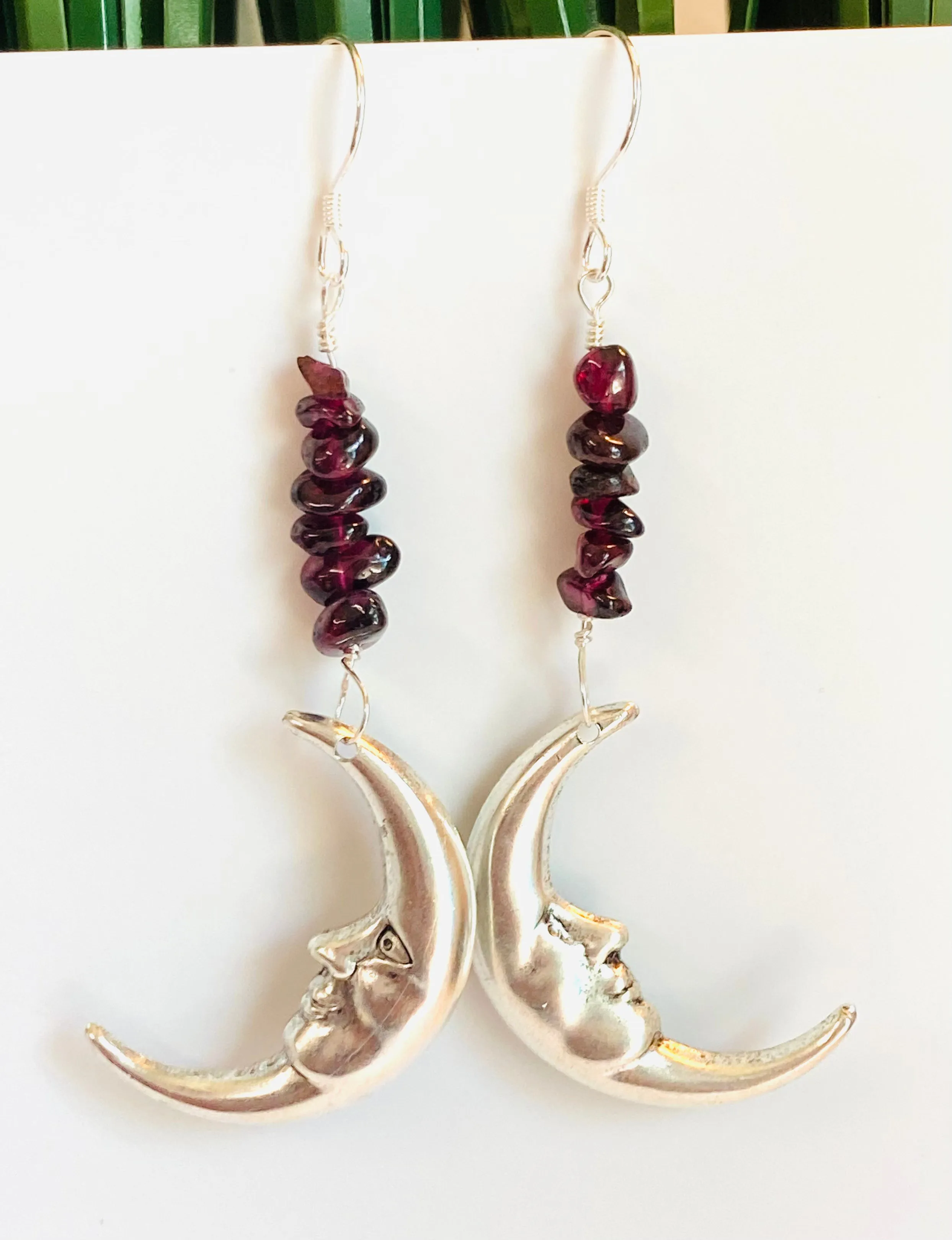 Silver Moon Earrings/ Gemstone Moon Earrings/Golden Moon Earrings