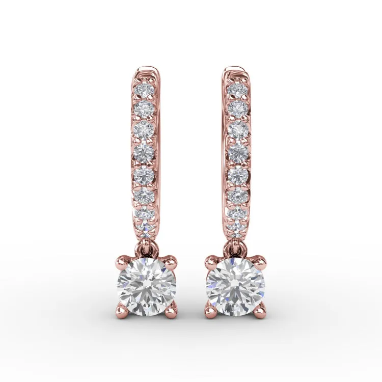 Single Diamond Drop Earrings