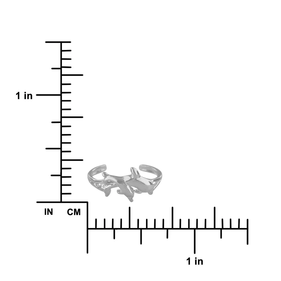 Sterling Silver Dolphin Toe Ring