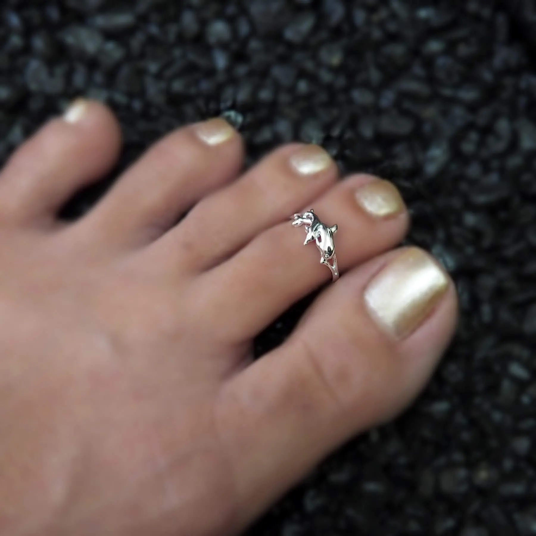 Sterling Silver Dolphin Toe Ring