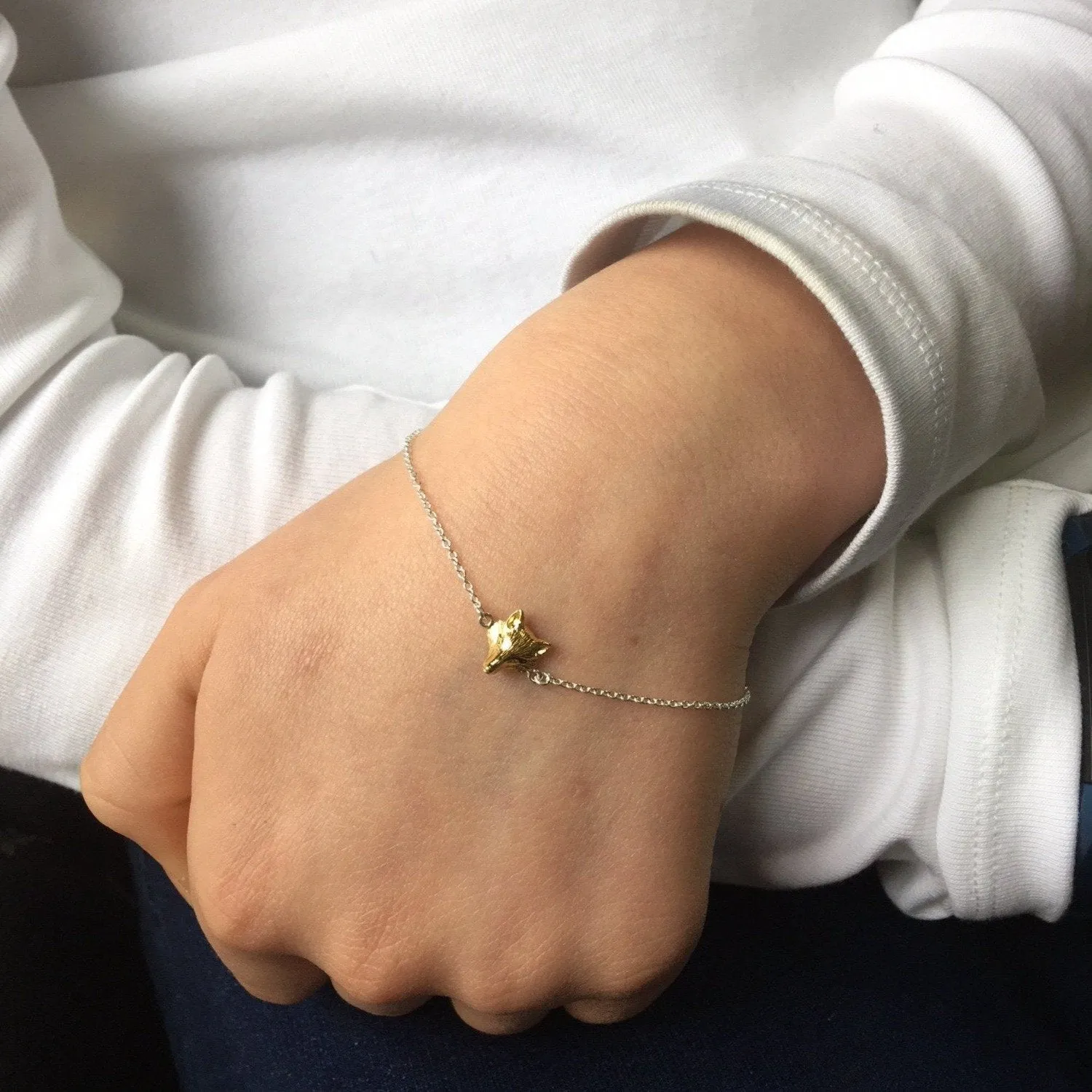 Sterling Silver Fox Mask Adjustable Bracelet