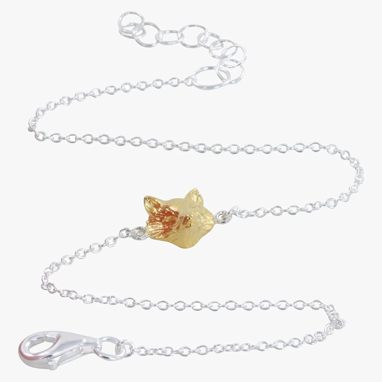 Sterling Silver Fox Mask Adjustable Bracelet