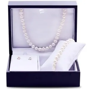 Sterling Silver Freshwater Pearl Bracelet, Studs, & Necklace Set