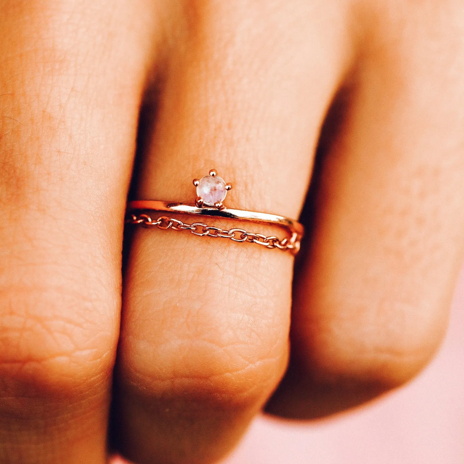 Stone Chain Ring