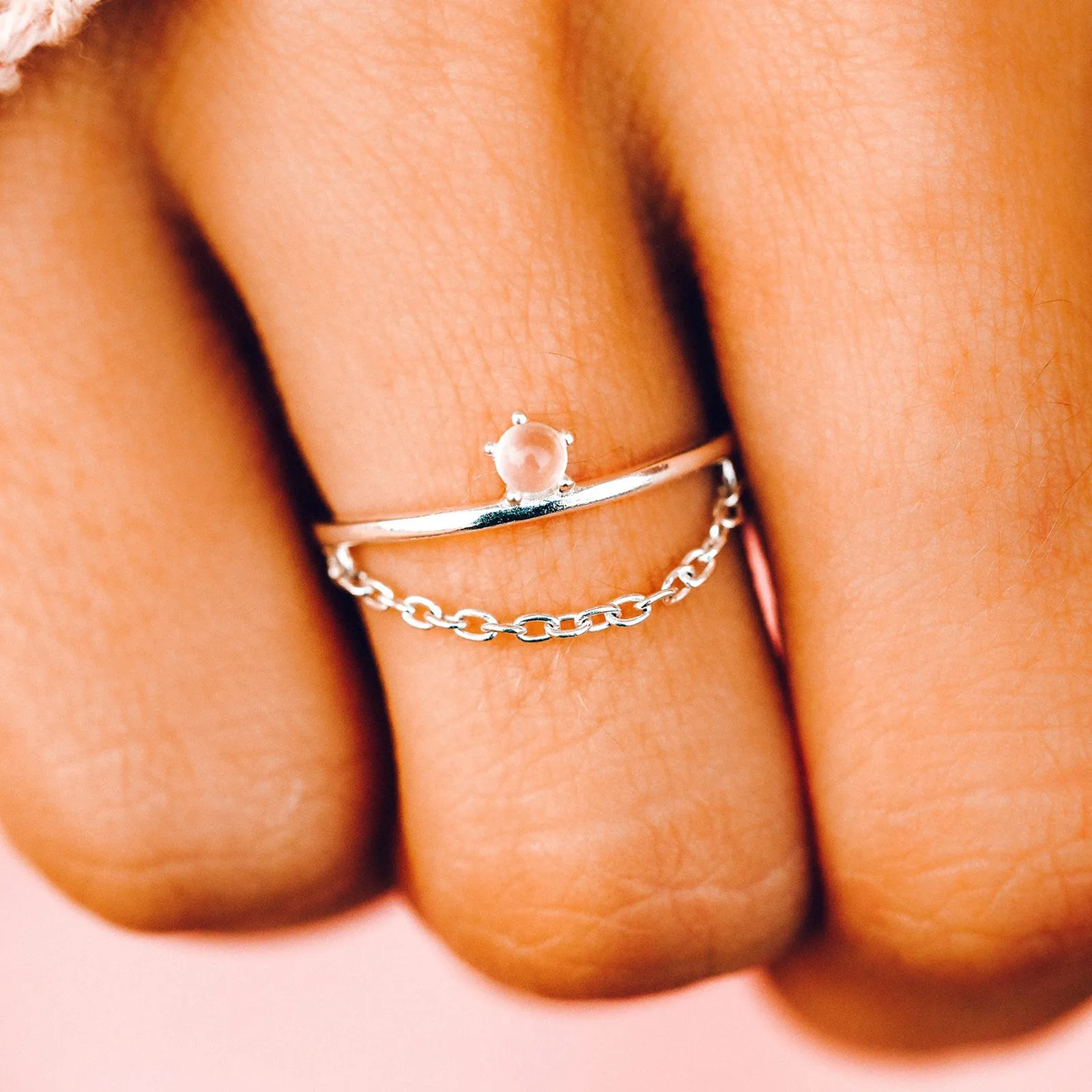 Stone Chain Ring
