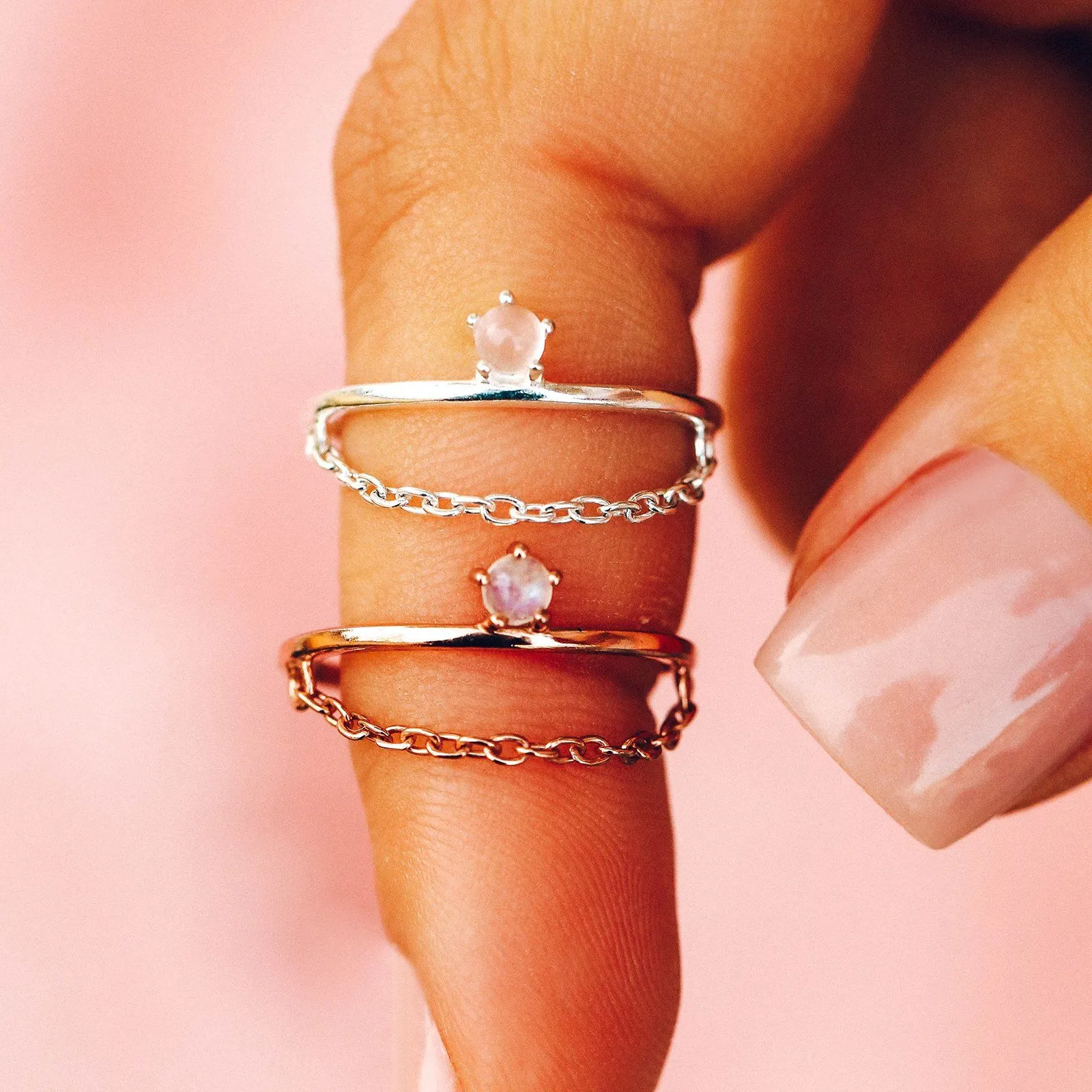 Stone Chain Ring