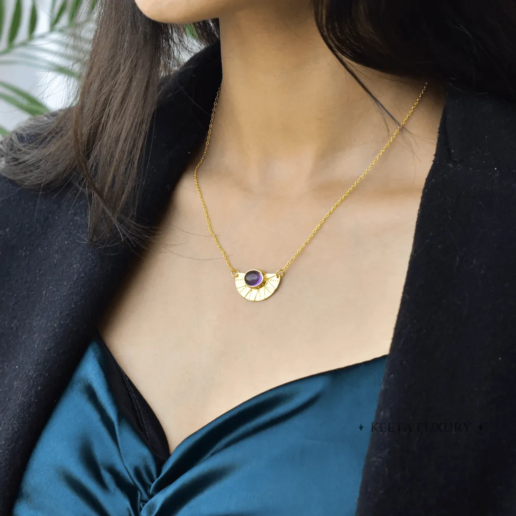 Sunrise Flower - Amethyst Necklace