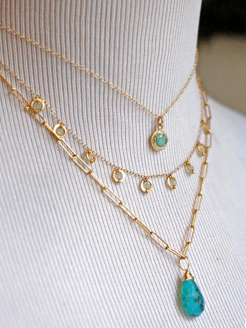 Susan Rifkin Wire Wrapped Multi Crystal Charm Necklace | Gold Filled