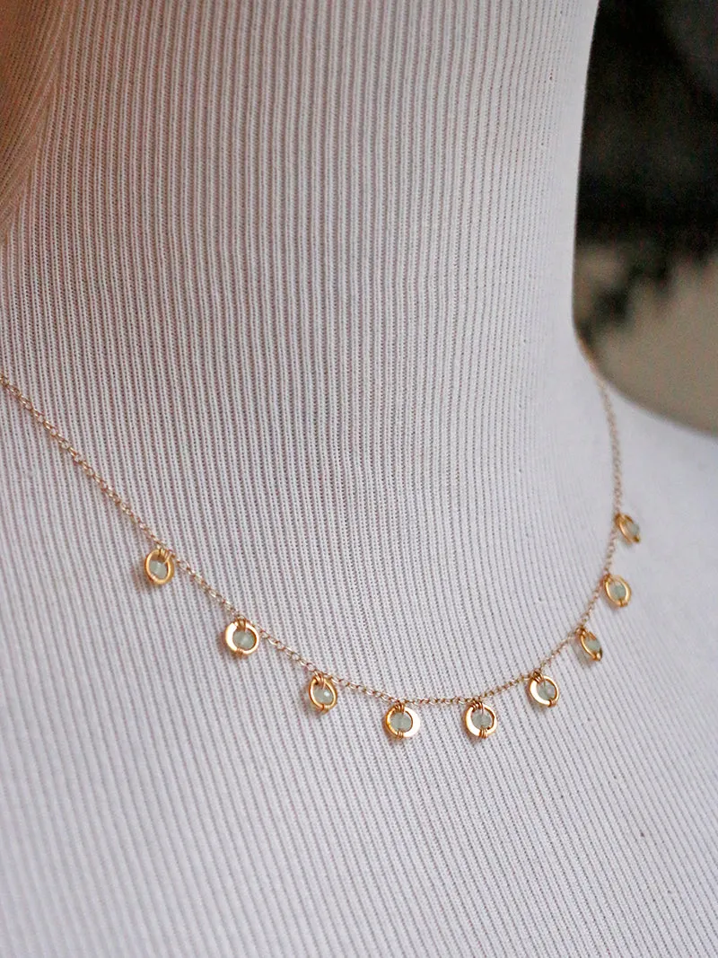 Susan Rifkin Wire Wrapped Multi Crystal Charm Necklace | Gold Filled