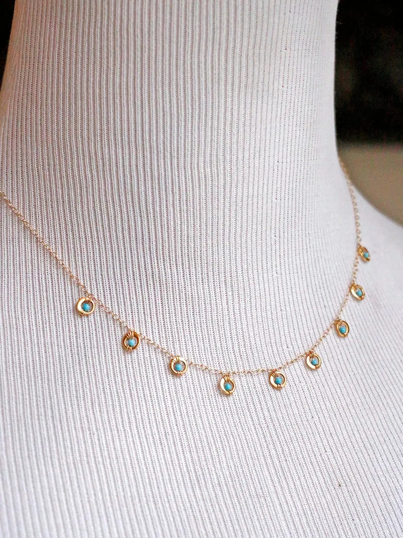 Susan Rifkin Wire Wrapped Multi Crystal Charm Necklace | Gold Filled