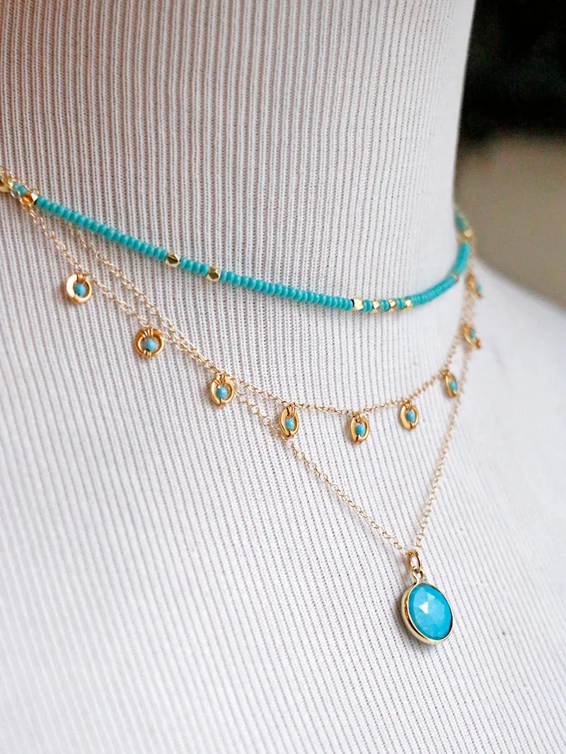 Susan Rifkin Wire Wrapped Multi Crystal Charm Necklace | Gold Filled