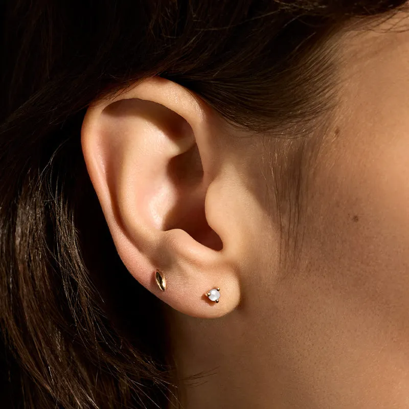 Tiny Stud Single, Pearl, 9kt Yellow Gold
