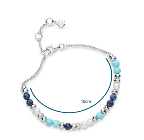 Tumble Azure Gemstone Beaded Bracelet