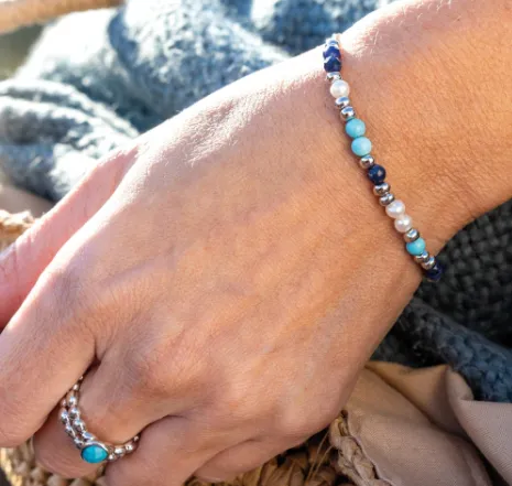 Tumble Azure Gemstone Beaded Bracelet