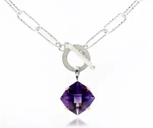 Twilight Amethyst Toggle Silver Necklace