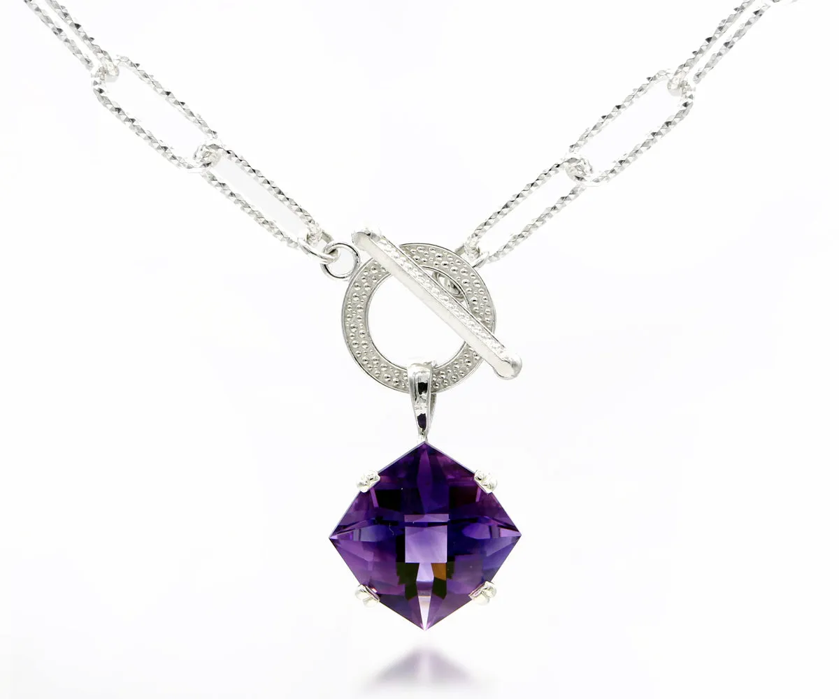 Twilight Amethyst Toggle Silver Necklace