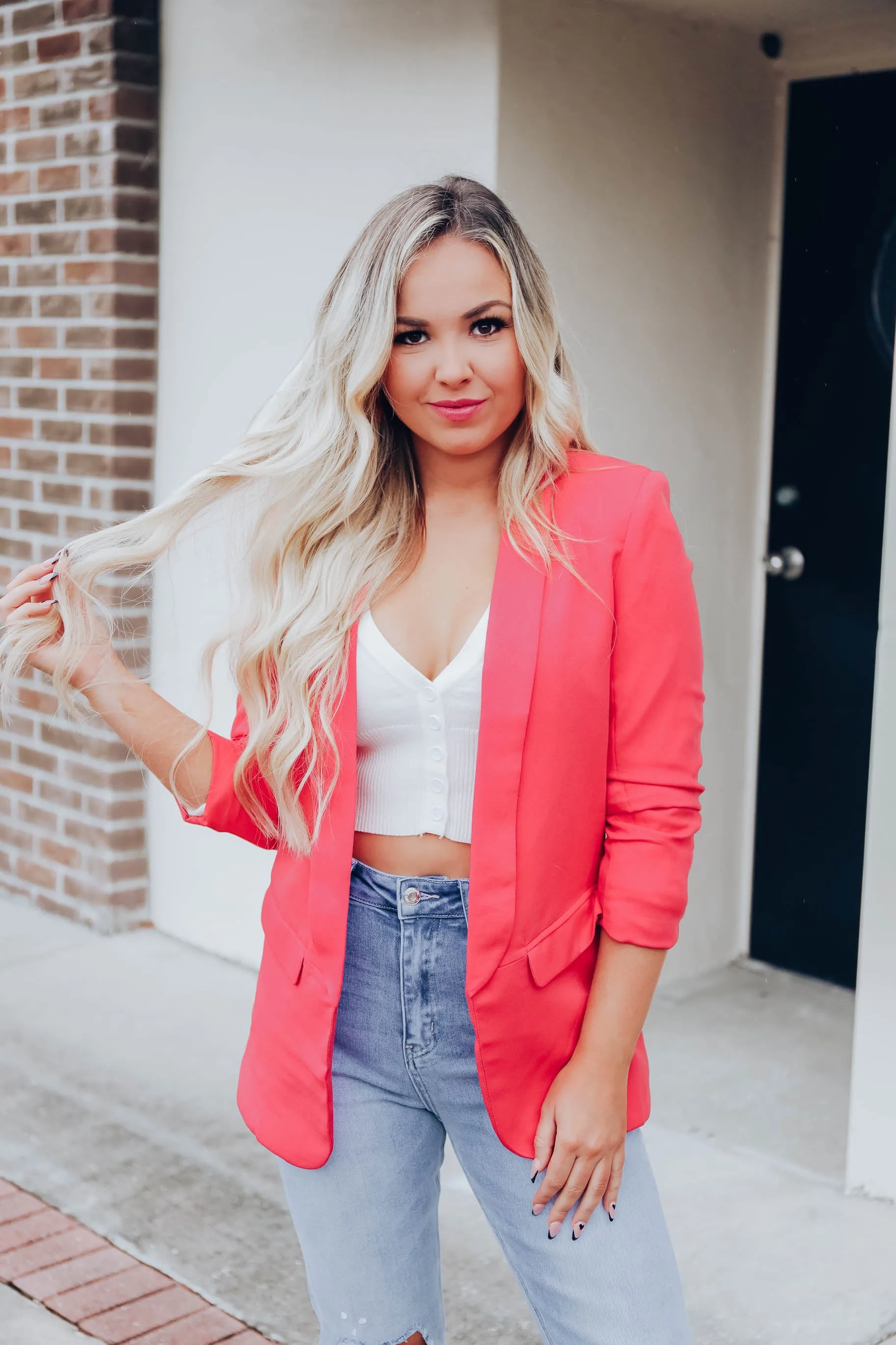 Urban Design Classic Blazer - Coral Pink S-3X