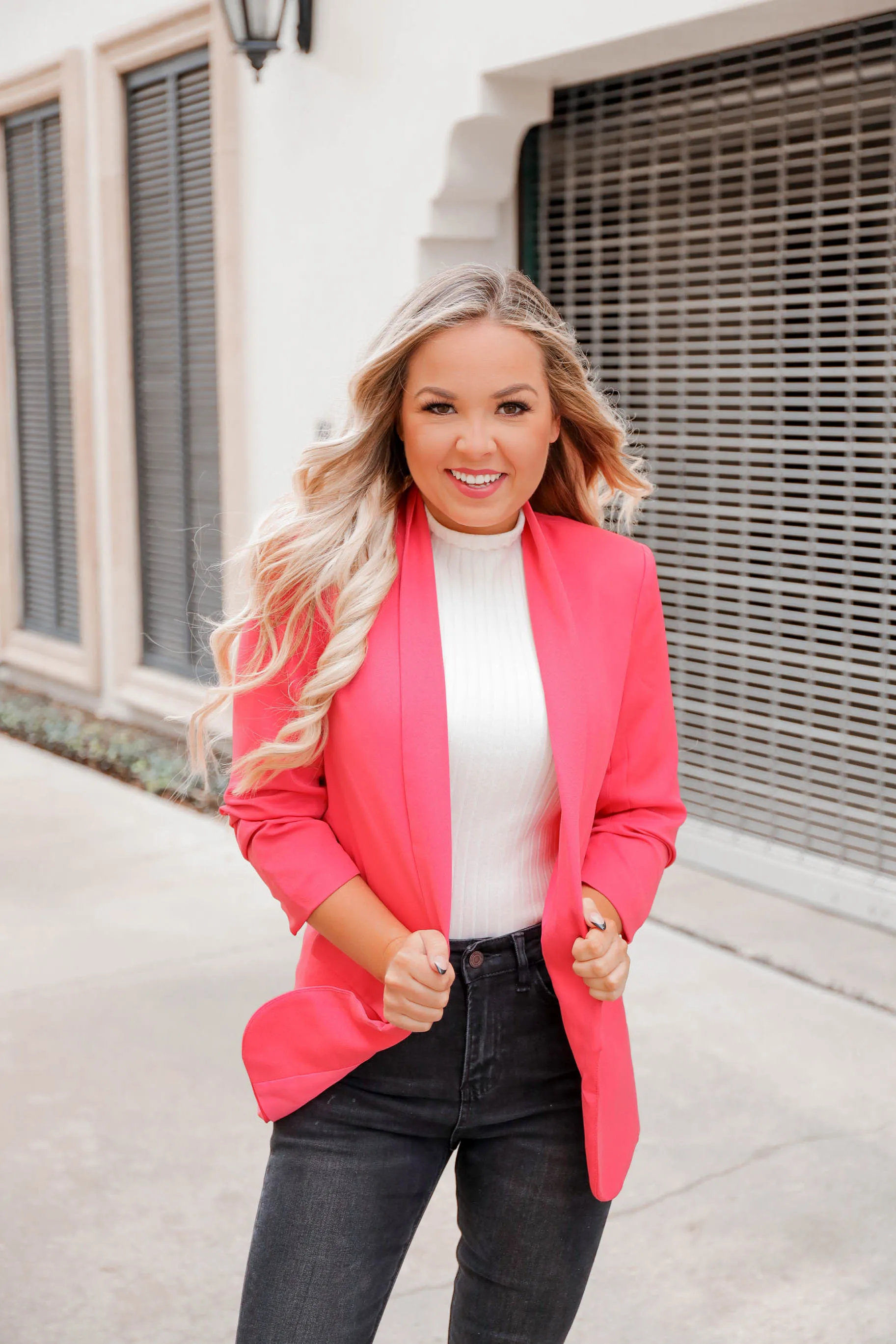 Urban Design Classic Blazer - Coral Pink S-3X