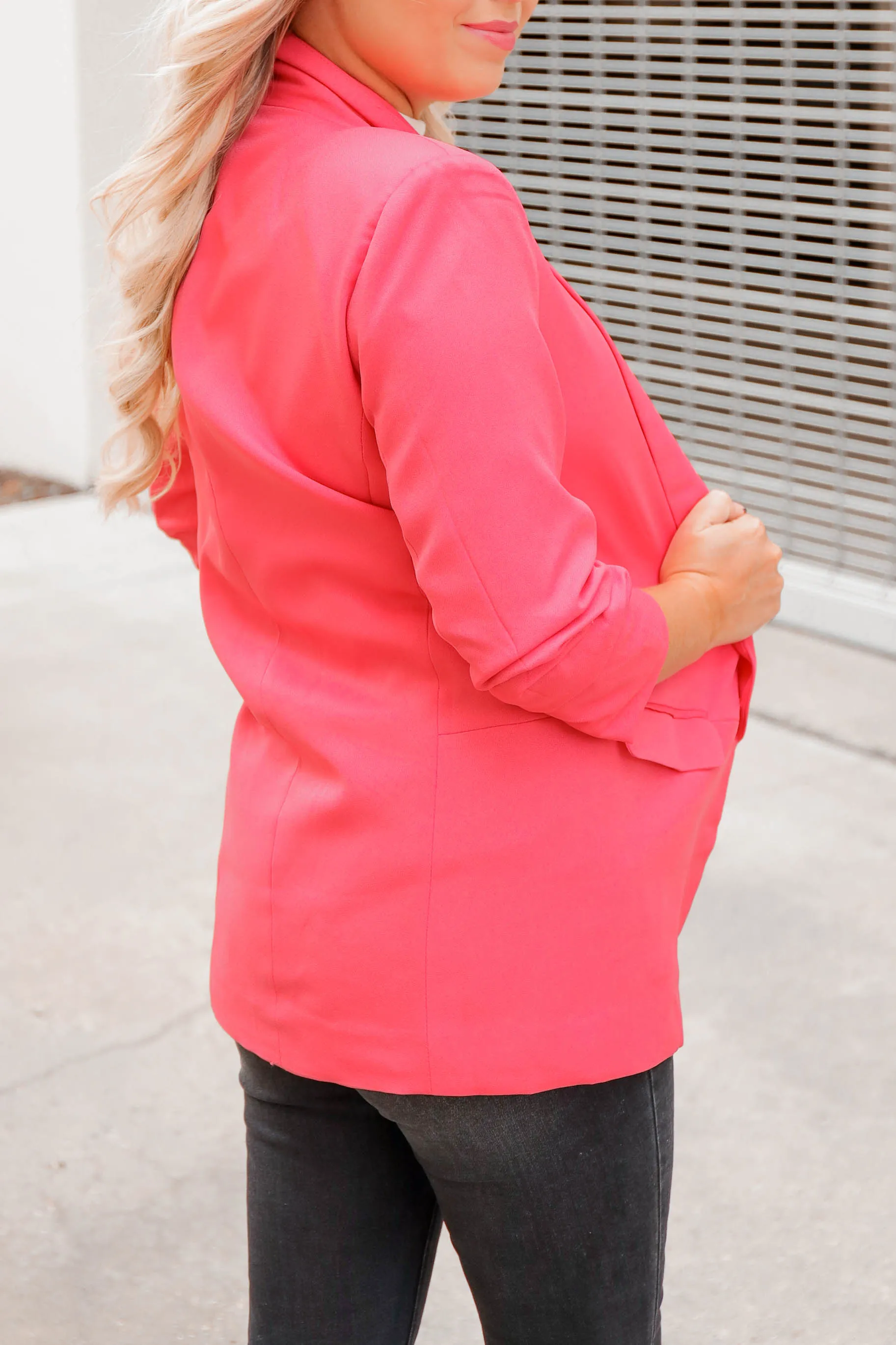 Urban Design Classic Blazer - Coral Pink S-3X