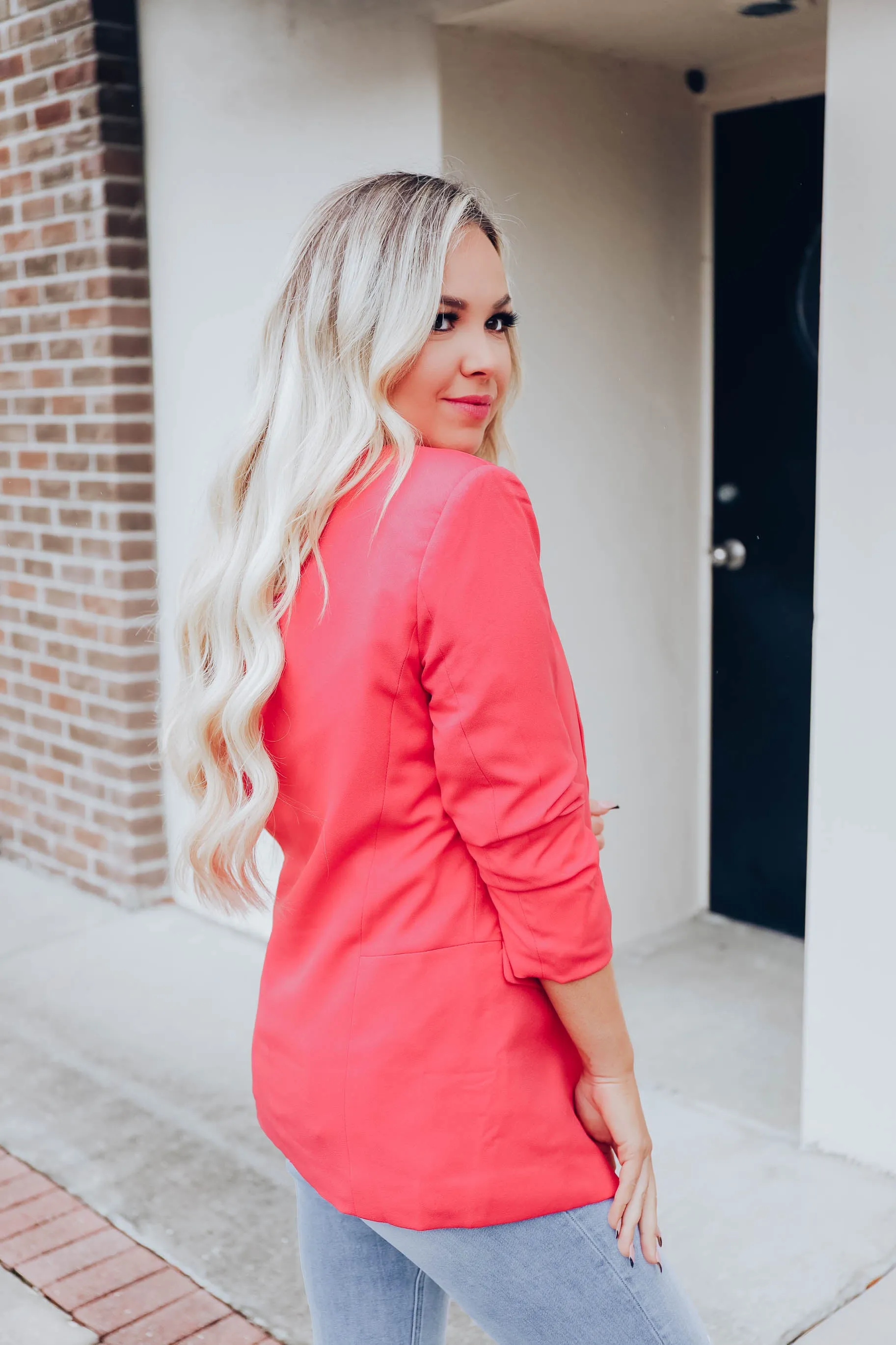 Urban Design Classic Blazer - Coral Pink S-3X