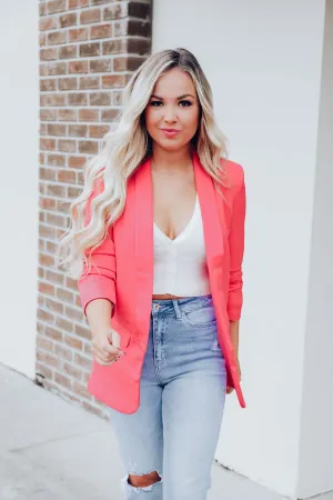 Urban Design Classic Blazer - Coral Pink S-3X