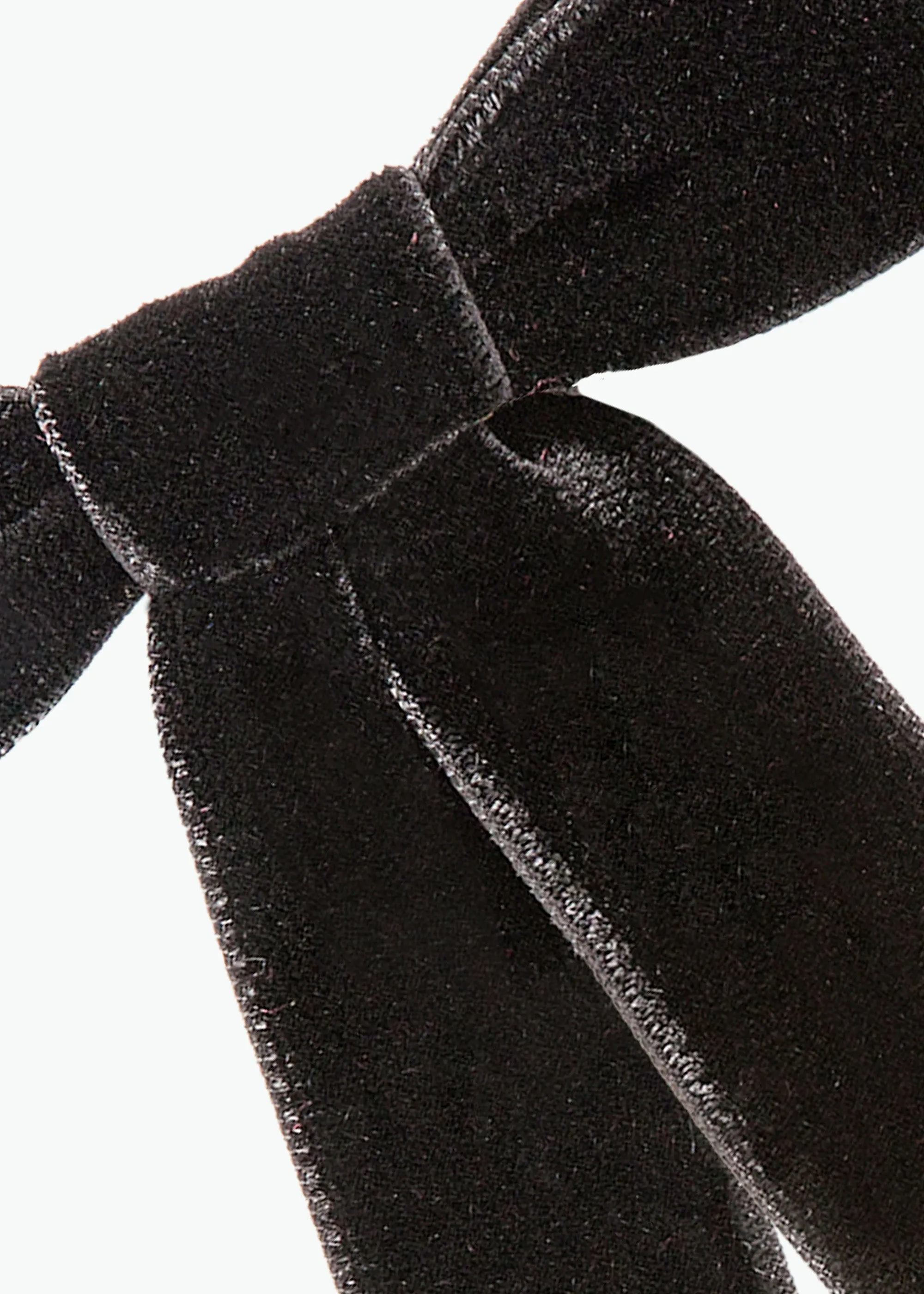 Velvet Bow Barrette -- Black