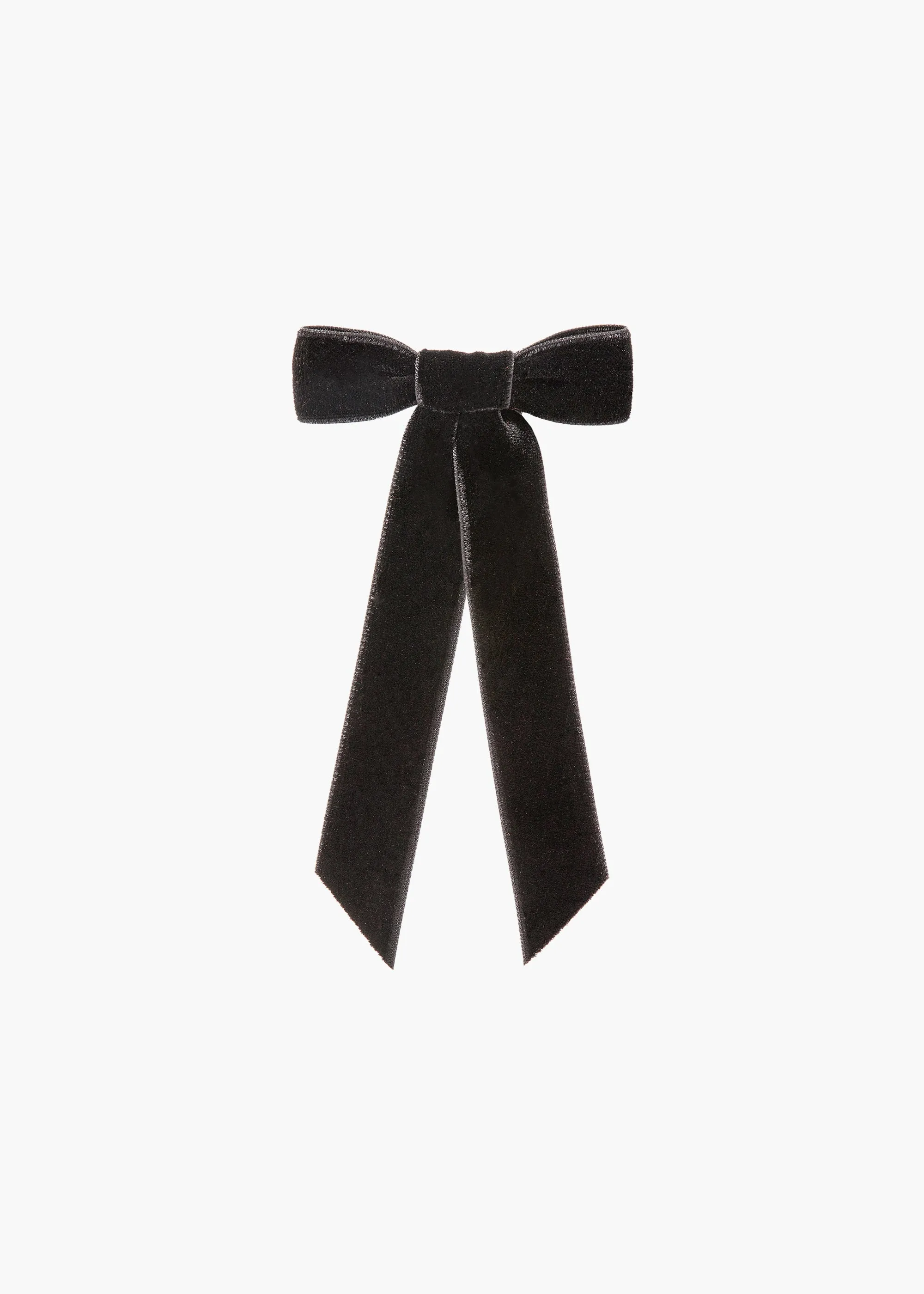 Velvet Bow Barrette -- Black
