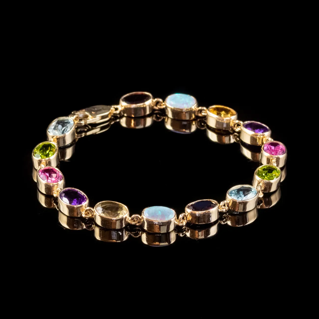 Victorian Style Gemstone Bracelet 9ct Yellow Gold