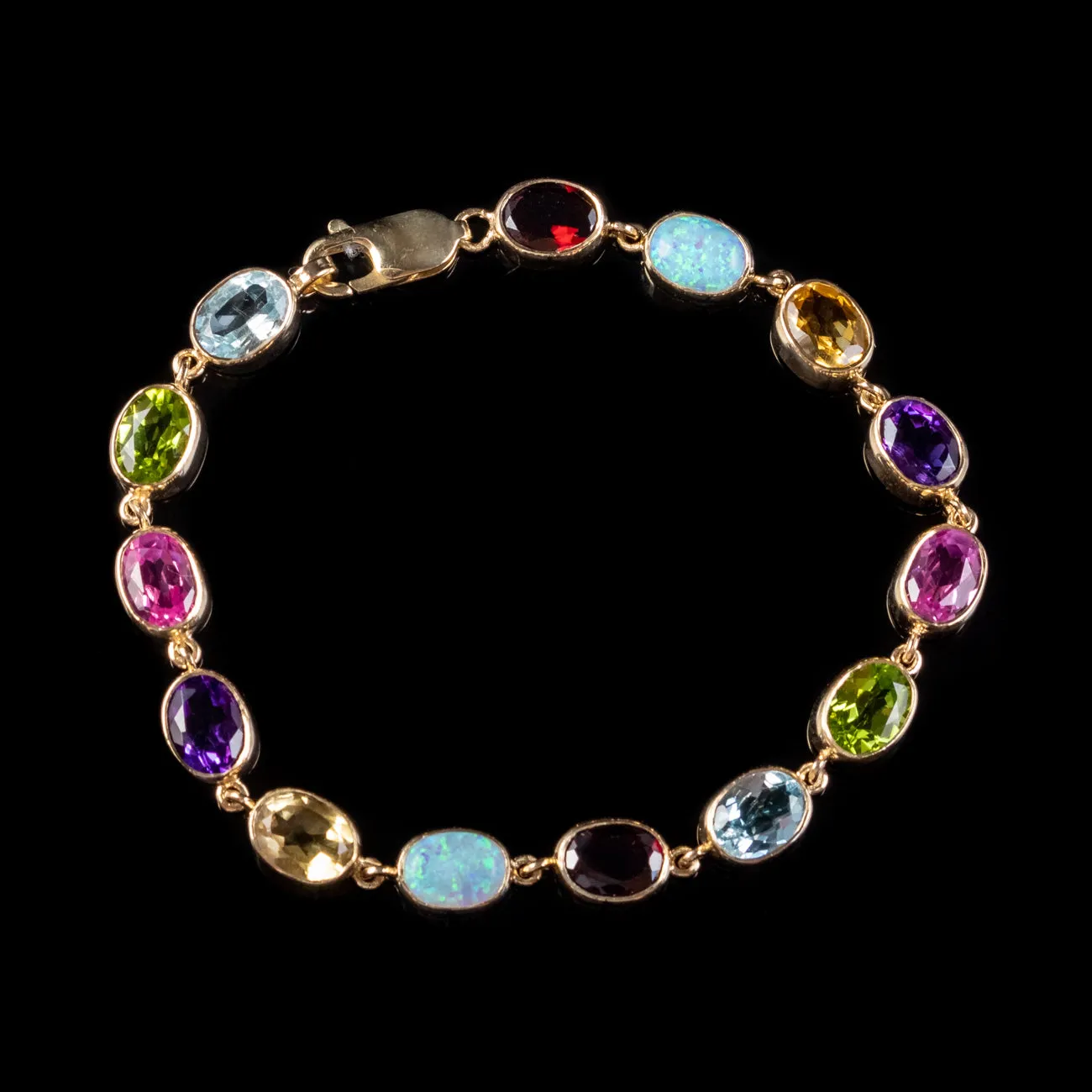 Victorian Style Gemstone Bracelet 9ct Yellow Gold