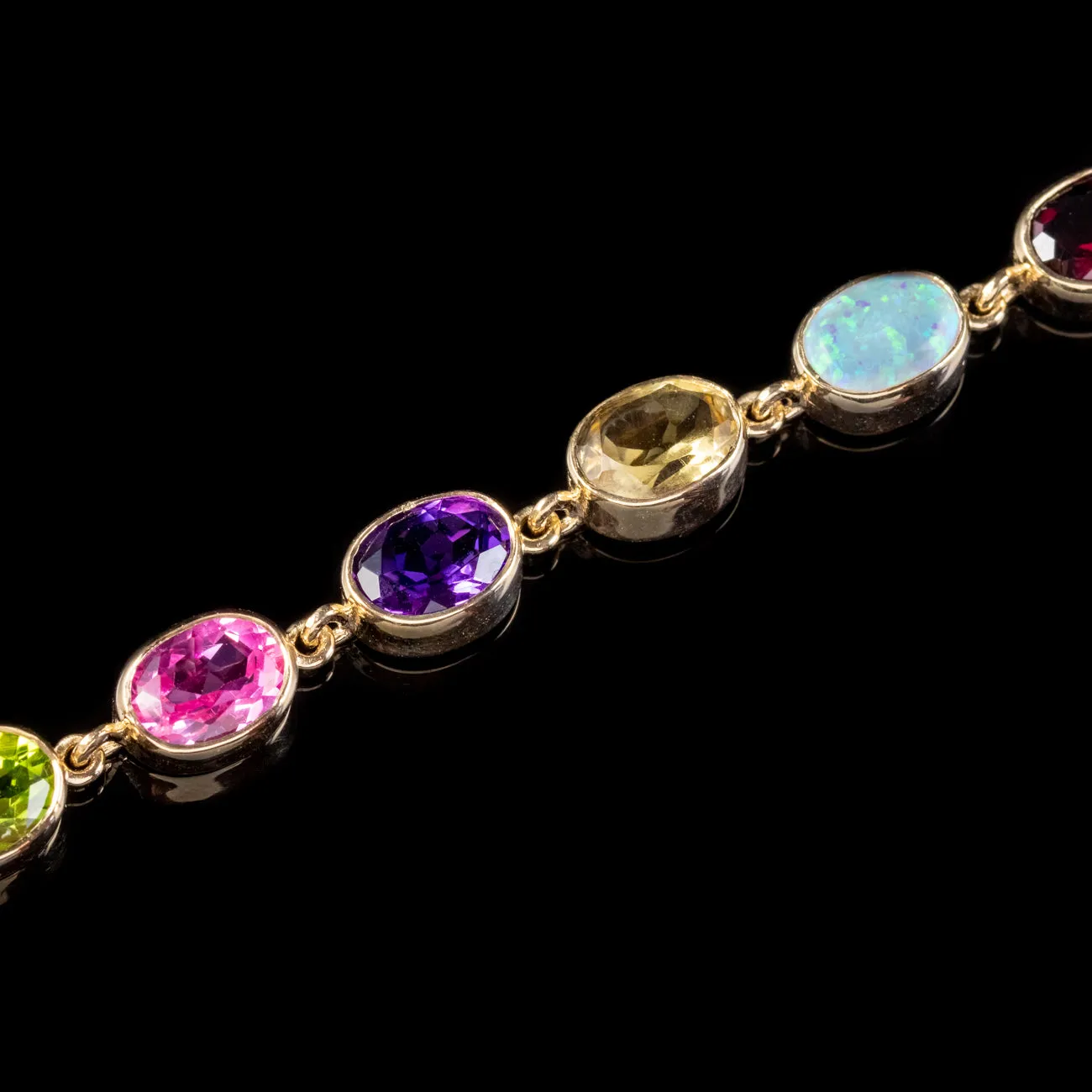 Victorian Style Gemstone Bracelet 9ct Yellow Gold