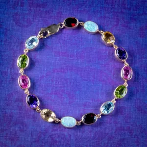 Victorian Style Gemstone Bracelet 9ct Yellow Gold