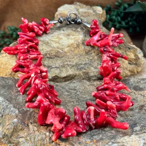 Vintage Red Coral Necklace - Estate Jewelry