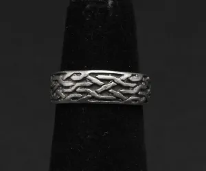 Vintage Sterling Silver Celtic Knot Open Shank Adjustable Toe Ring - Size 3.25 