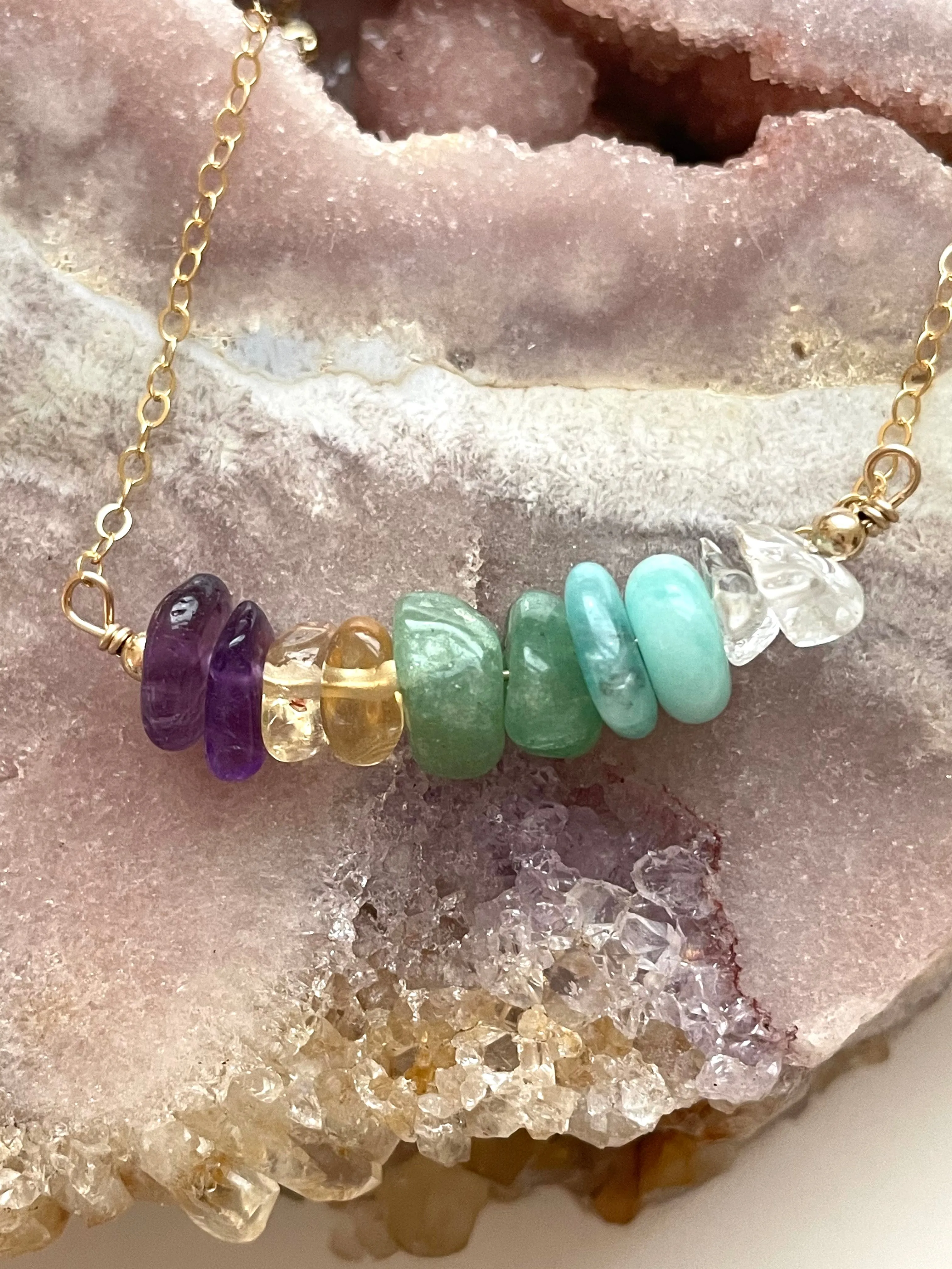 Virgo zodiac Necklace - crystal healing jewelry