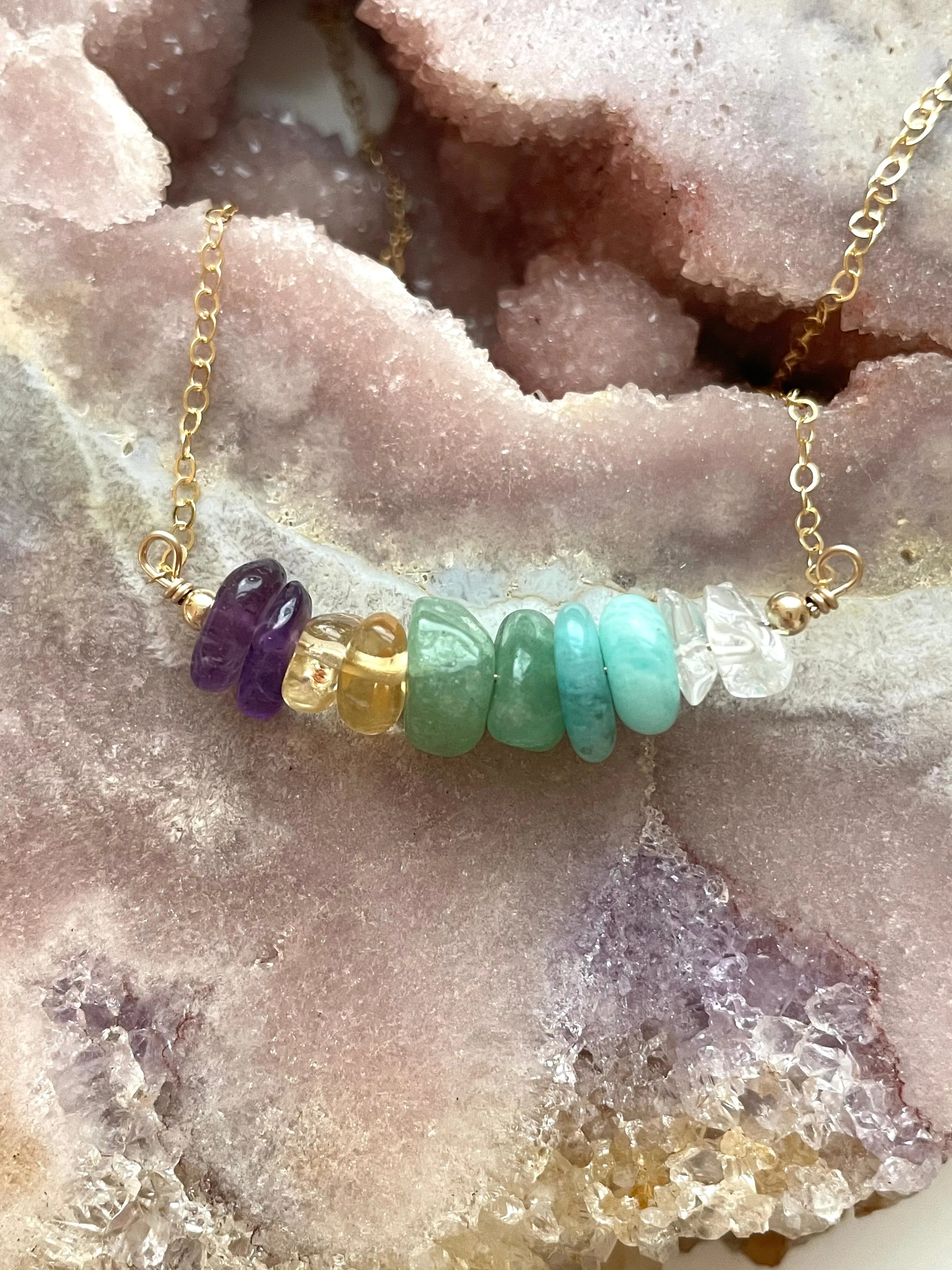 Virgo zodiac Necklace - crystal healing jewelry
