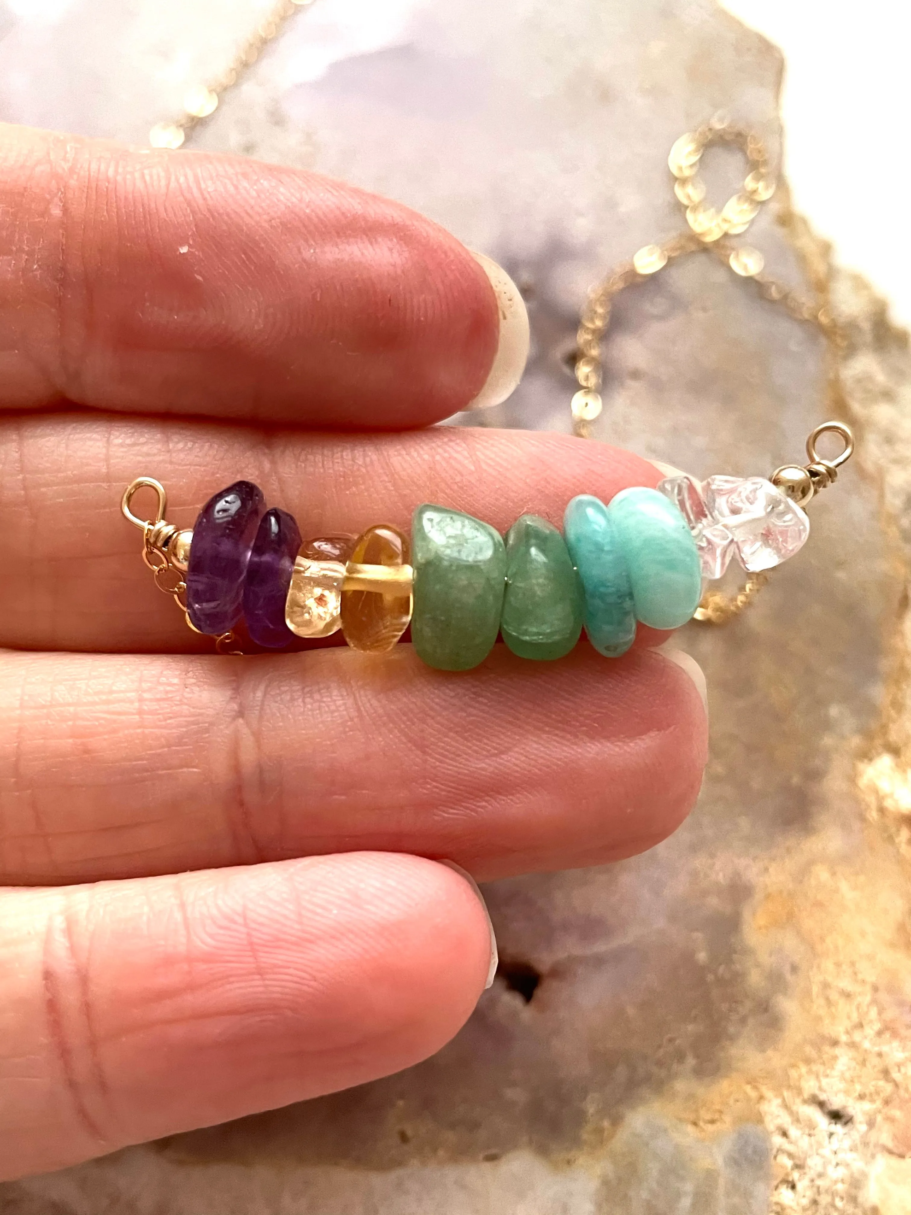 Virgo zodiac Necklace - crystal healing jewelry