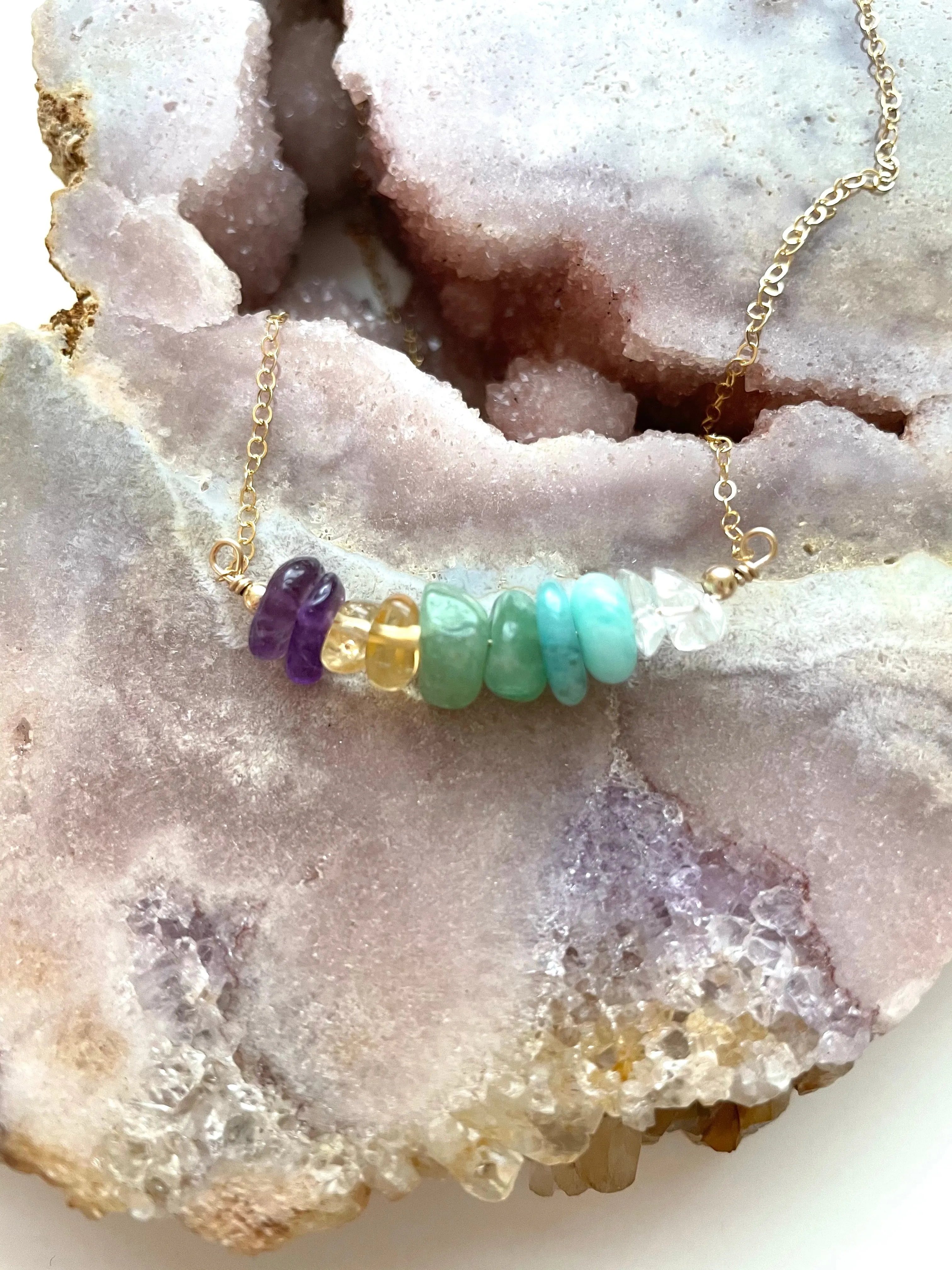 Virgo zodiac Necklace - crystal healing jewelry