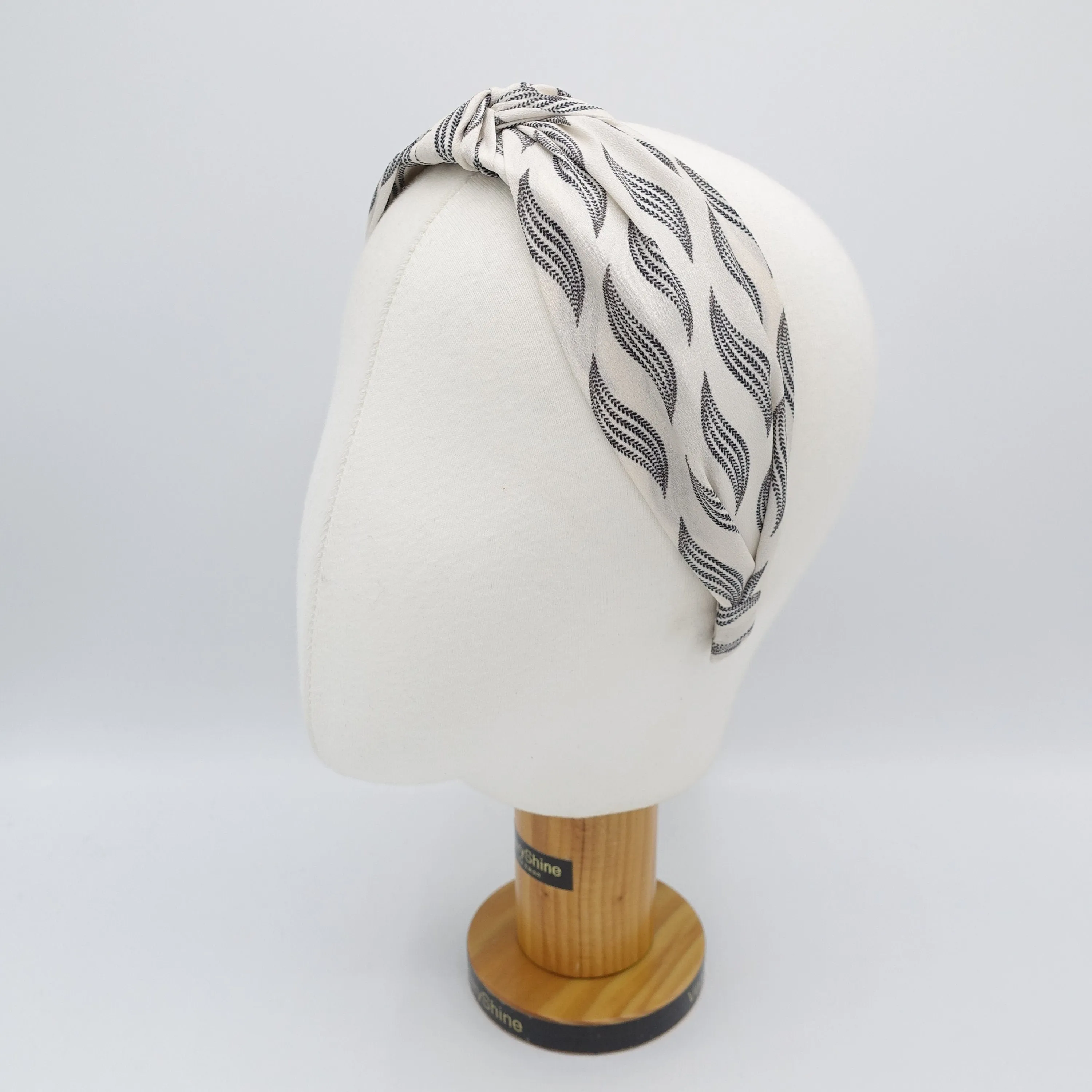 wave print top knot headband for women
