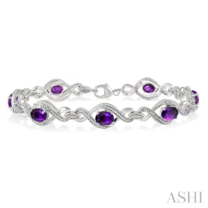 White Gold Amethyst Diamond Bracelet