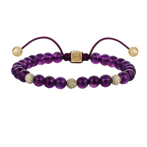 Women’s Amethyst Macrame Beaded Bracelet