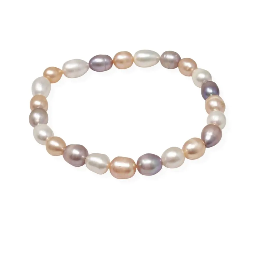 Women's Freshwater Pearl Stretchy Bracelet 19cm