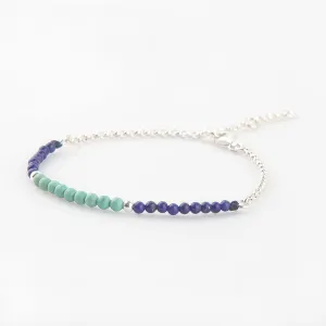 Womens Lapis Lazuli Turquoise Beaded Bracelets December Birthstone for Women